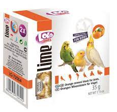 Lolo Pets Минеральный камень для птиц 40 г. апельсин