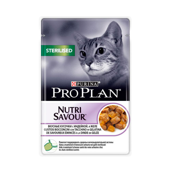 Pro Plan "Sterilised" для стерилизованных кошек и кастрированных котов (индейка) 