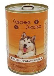 Собачье Счастье консервы для собак (Птица с потрошками в желе)