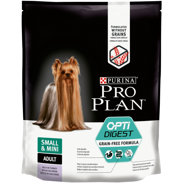 Pro Plan "Optidigest Grain Free Formula" для взрослых собак мелких и карликовых пород с чувствительным пищеварением (индейка)