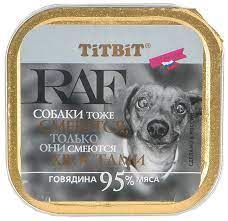 TitBit "RAF" консервированный корм для собак (говядина) 100 гр.